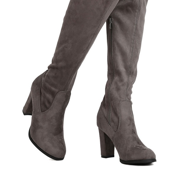 Grey Over The Knee Boot - Picture 3 of 4
